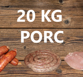 19.- le kilo – 20 kg porc