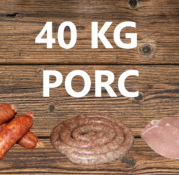 18.- le kilo – 40 kg porc